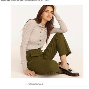 NWT J.Crew Kate straight-leg pant in bi-stretch cotton